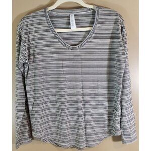 Athleta Cloudlight Stratus Black & White Striped Long Sleeve Sz XS Athleisure